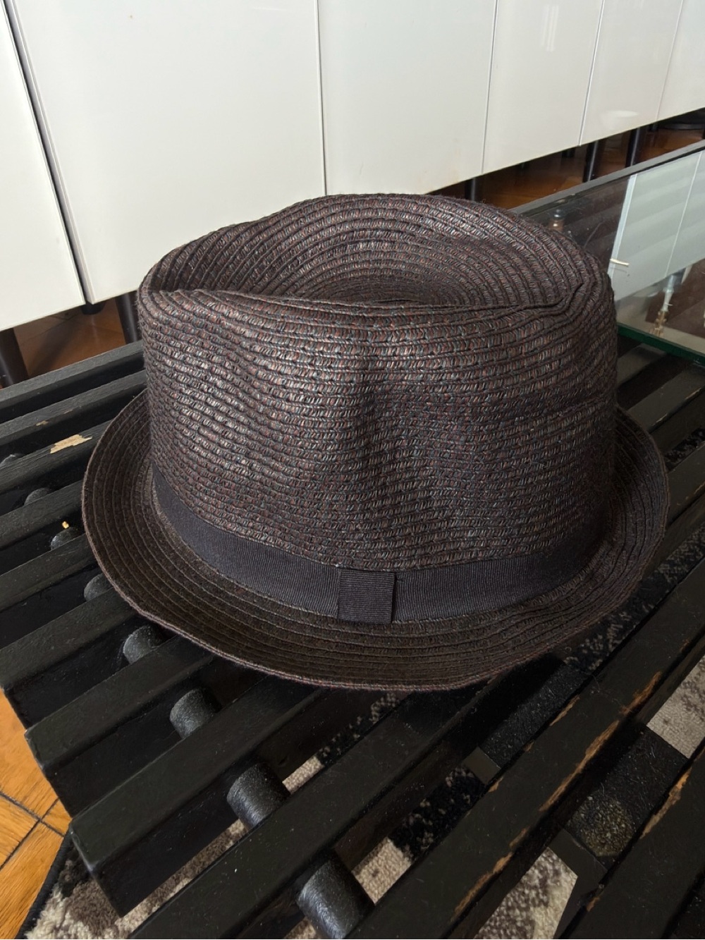 H&M Brown Woven Fedora Hat